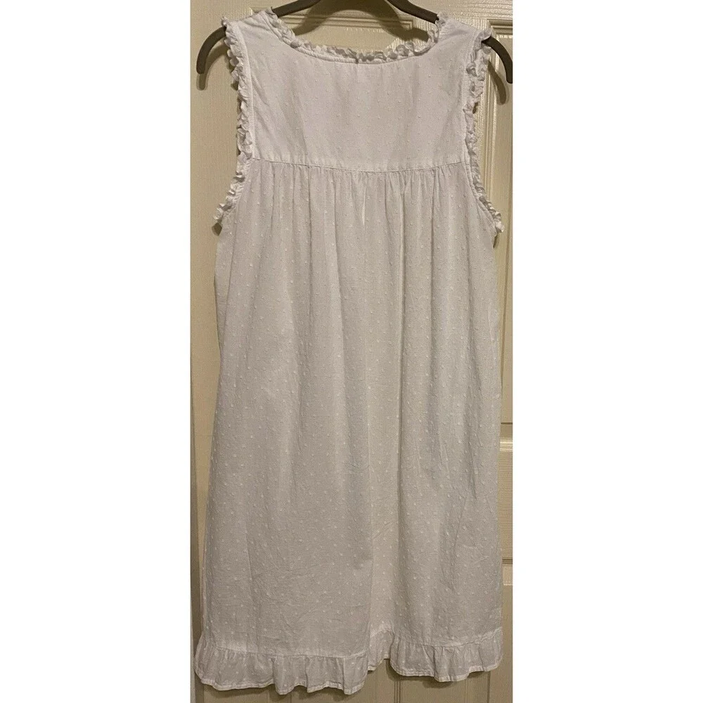 Adonna Sleepwear Nightgown Cotton Swiss Dot Sz M Cottagecore Prairie Romantic - Picture 3 of 15